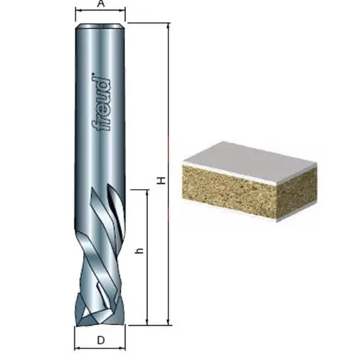 Freud 3/8" Diameter Double-Flute Compression Router Bit – 3/8" Shank 1