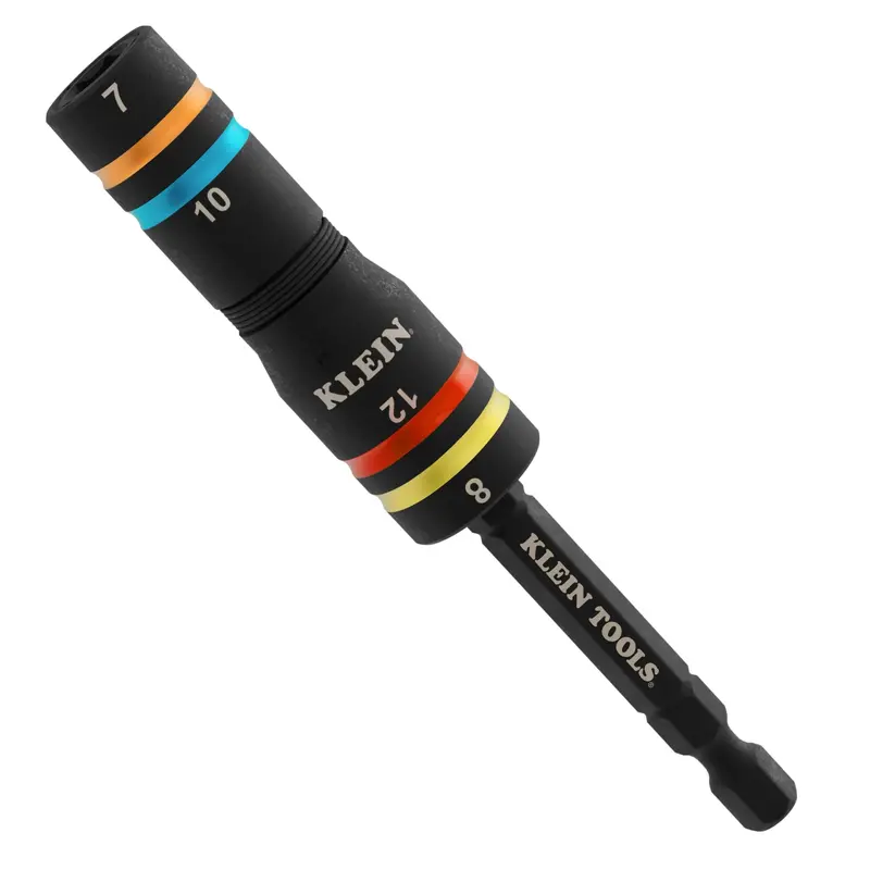Klein Quad-4 Heavy-Duty Impact Flip Socket Set — Metric Sizes, 3.5-Inch Shaft, 2-Piece Kit 1